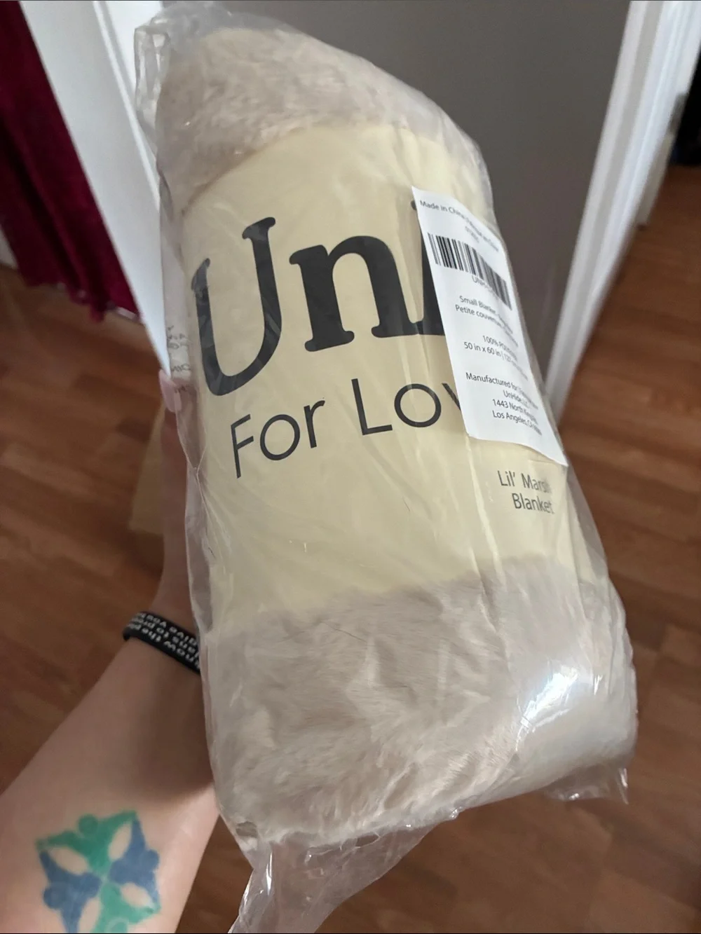 Unhide For Love Lil' Marshmallow Faux Fur Throw - Cream/Taupe